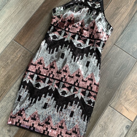 Sequined Holiday Party Dress - Picture 2 of 8